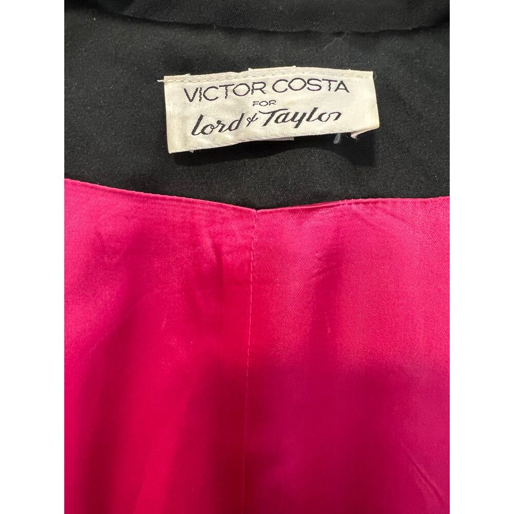 Victor Costa Fuchsia Strapless Evening Gown with Black Coat - Picture 13 of 16